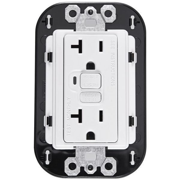 Toma de corriente Dúplex con ICFT 20A, 125V~ autoprotegida, 3 mód.