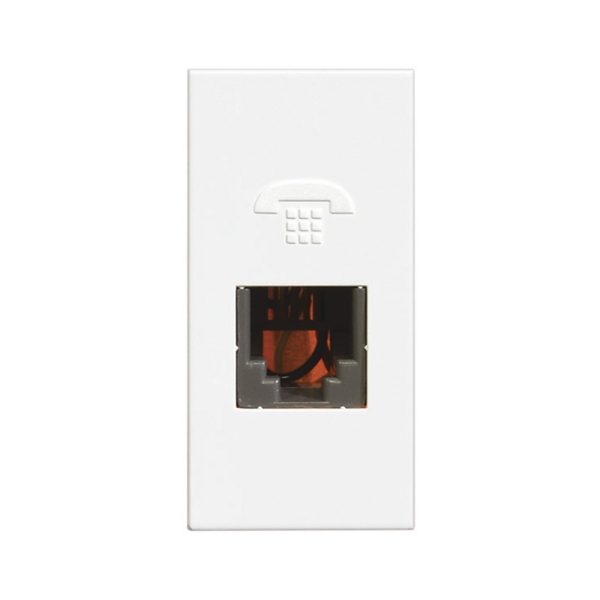 Toma de Teléfono 4 Hilos, 1 mód. Color Blanco, Modus Pro